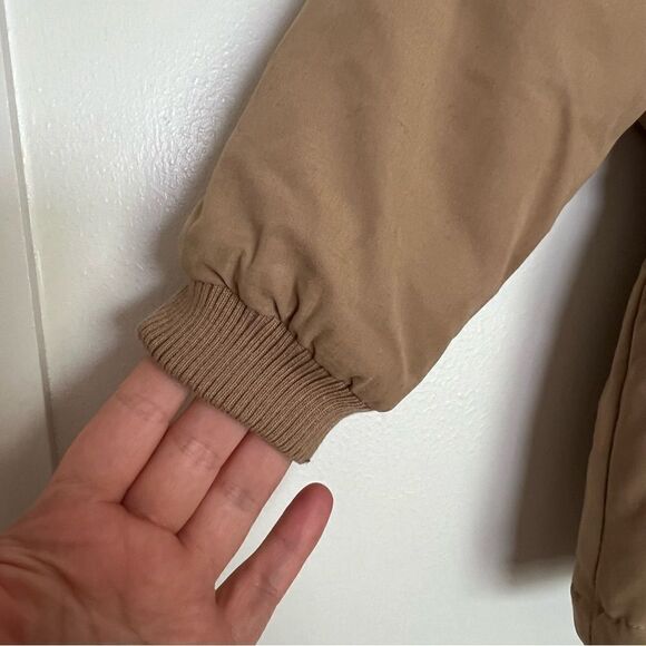 H&M Jacket Girls Puff Puffer Coat Winter Beige 12M Months Full Zip Pockets - Picture 4 of 12